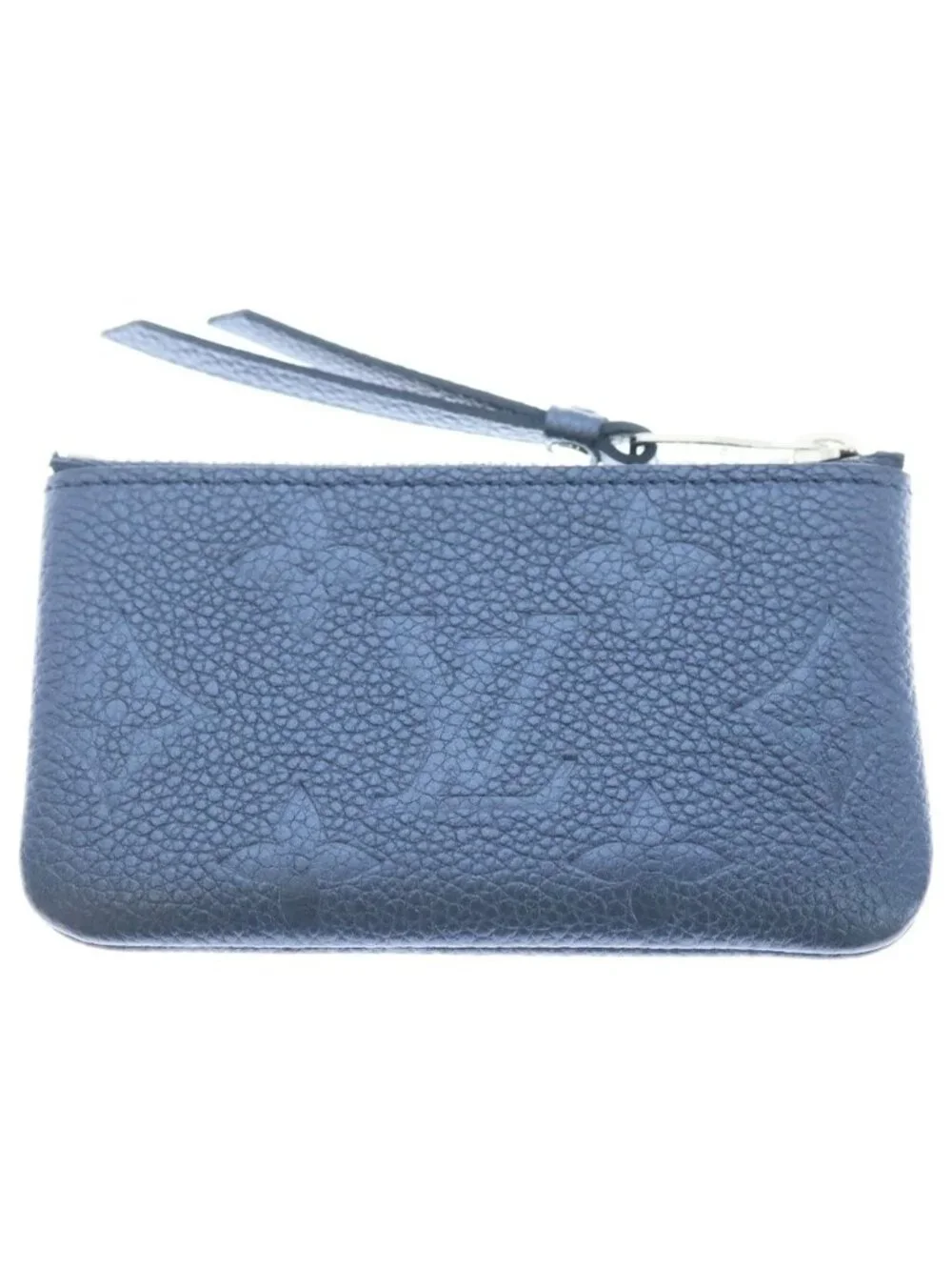 Louis Vuitton Empreinte Pochette Cles Charm Coin Purse Case Pouch Metallic Navy